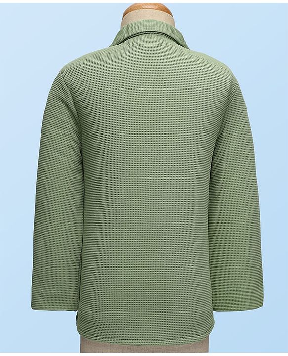 Babyhug Knit Full Sleeves Solid Blazer With Printed T-Shirt - Mint