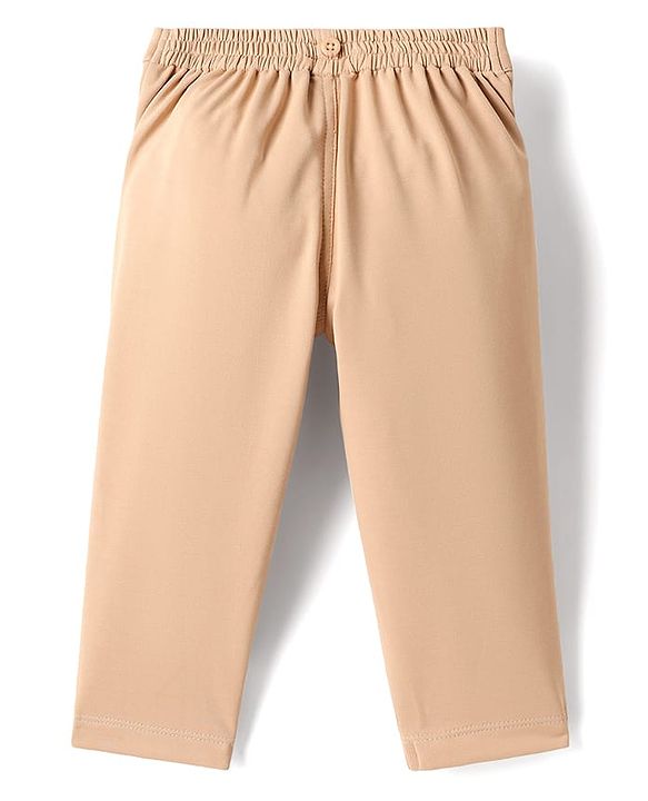 Babyhug Knit Full Sleeves Solid Color Party Shirt & Trouser Set with Suspendor & Bow - Blue & Beige