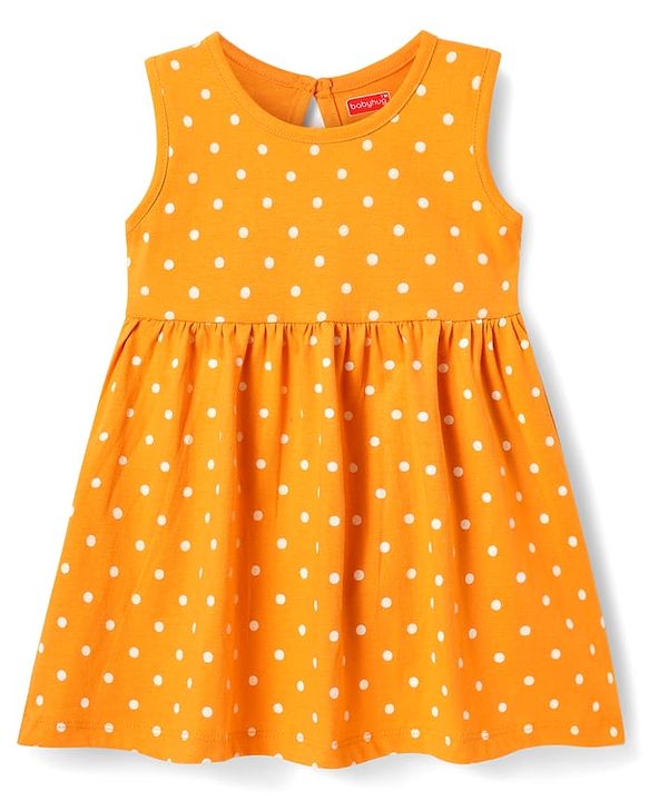 Babyhug Single Jersey Knit Sleeveless Top & Shorts Set With Parrot Print & Embroidery - Yellow & Pink main image 1