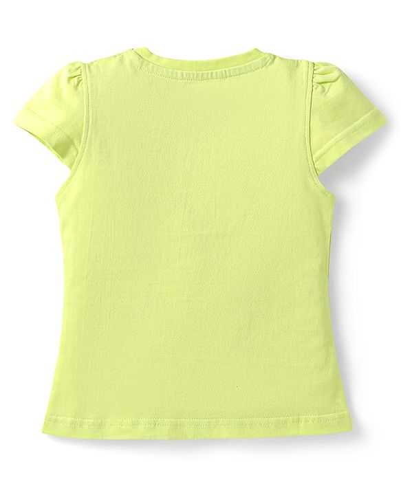 Babyhug Cotton Knit Half Sleeves Capri Nightsuit with Floral Print - Green & Pink