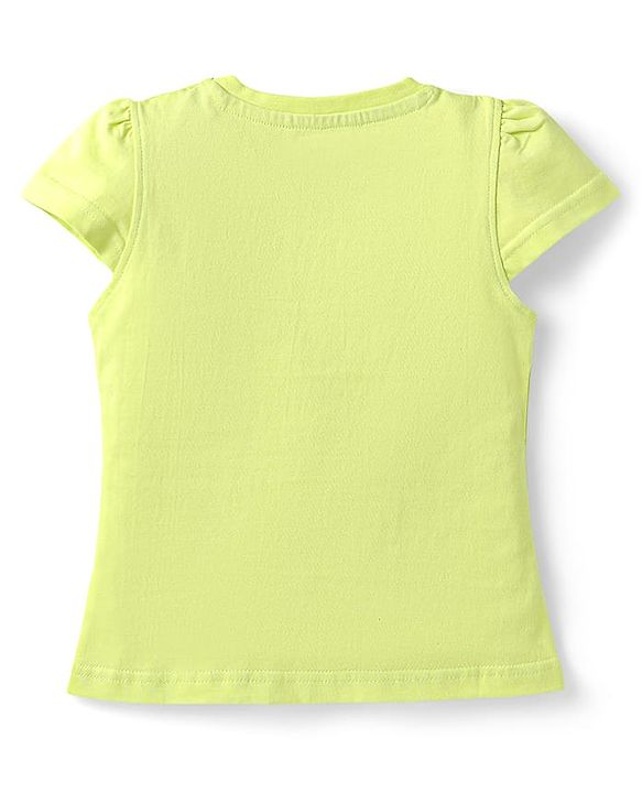 Babyhug Cotton Knit Half Sleeves Capri Nightsuit with Floral Print - Green & Pink