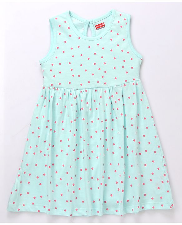 Babyhug Single Jersey Knit Sleeveless Frock with Floral Print - Navy Blue