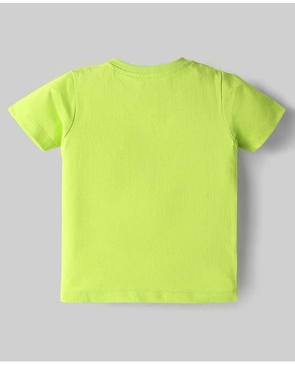 Babyhug Cotton Knit Half Sleeves T-Shirt With Stripes & Beach Theme Print  Pack Of 3 - Limegreen & Navy Blue