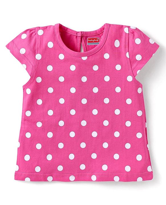 Babyhug Cotton Knit Half Sleeves Co-ords Short Night Suits with Floral & Polka Dots Print Pack of 2 - Blue & Dark Pink