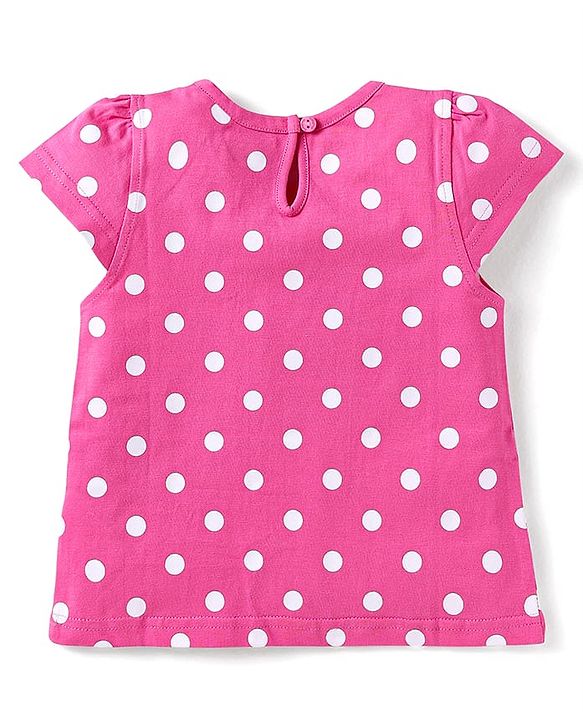 Babyhug Cotton Knit Half Sleeves Co-ords Short Night Suits with Floral & Polka Dots Print Pack of 2 - Blue & Dark Pink
