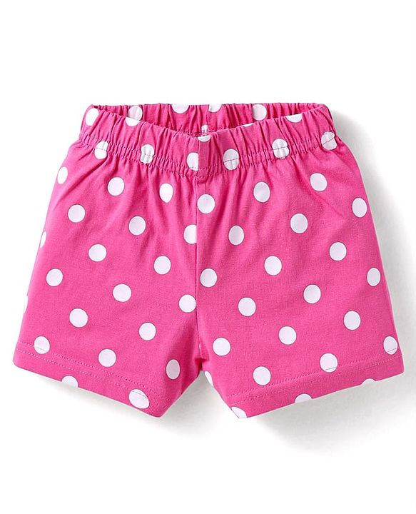Babyhug Cotton Knit Half Sleeves Co-ords Short Night Suits with Floral & Polka Dots Print Pack of 2 - Blue & Dark Pink