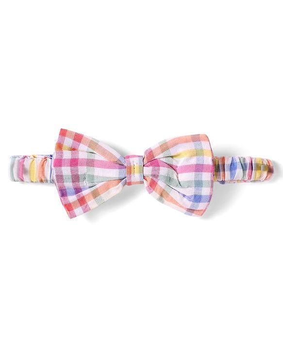 Babyhug Seersucker Woven Sleeveless Checks Frock With Headband - Multicolor