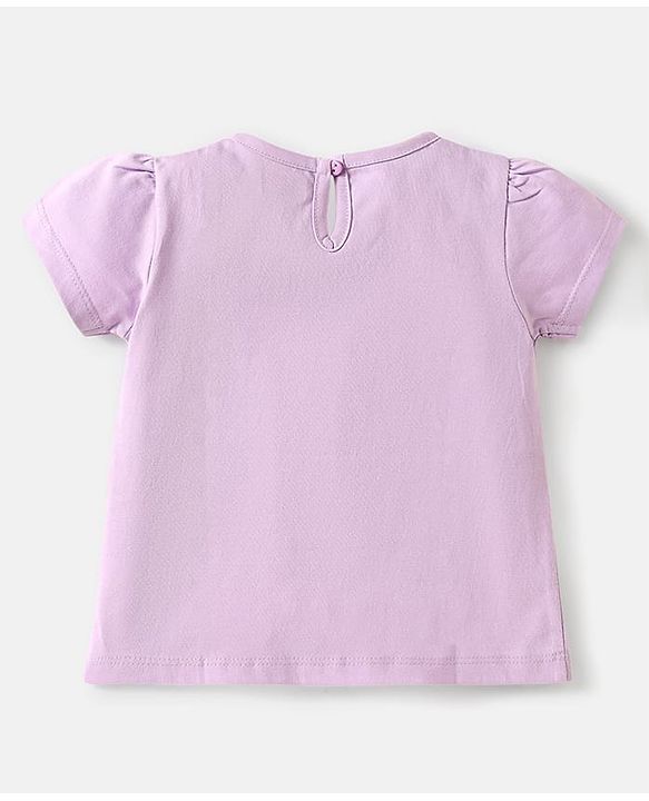 Babyhug Cotton Knit Half Sleeves T-Shirts with Hearts Print Pack of 3 - Pink White & Lavender