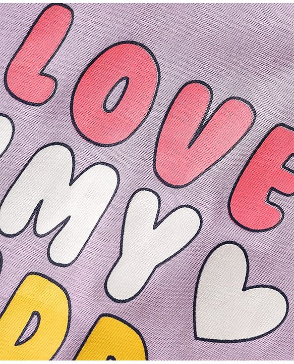 Babyhug Cotton Knit Half Sleeves T-Shirts with Hearts Print Pack of 3 - Pink White & Lavender