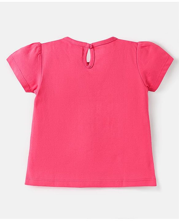 Babyhug Cotton Knit Half Sleeves T-Shirts with Hearts Print Pack of 3 - Pink White & Lavender