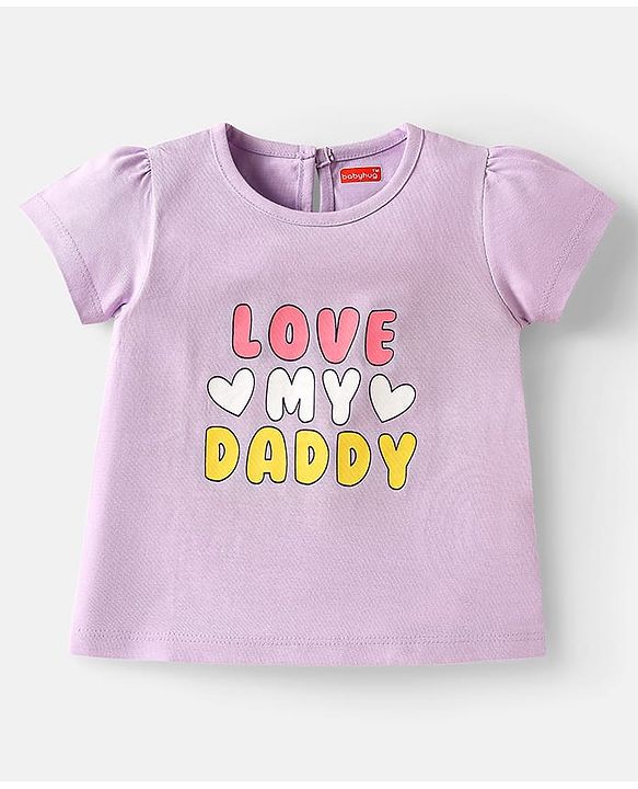 Babyhug Cotton Knit Half Sleeves T-Shirts with Hearts Print Pack of 3 - Pink White & Lavender