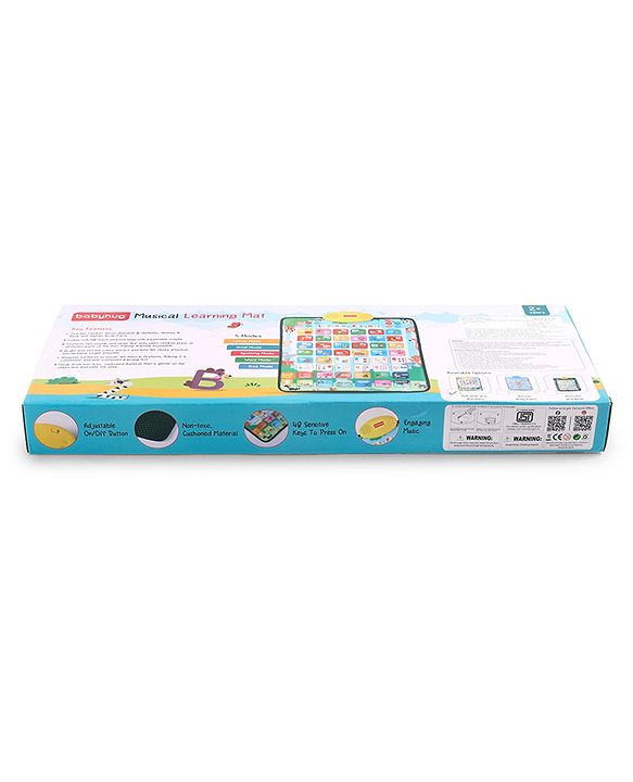 Babyhug My Body Parts Musical Learning Play Mat | 5 Modes + Read & Music Mode | Teaches Body Parts with English & Hindi Words, Quiz & Spelling | Activity Mat for Kids