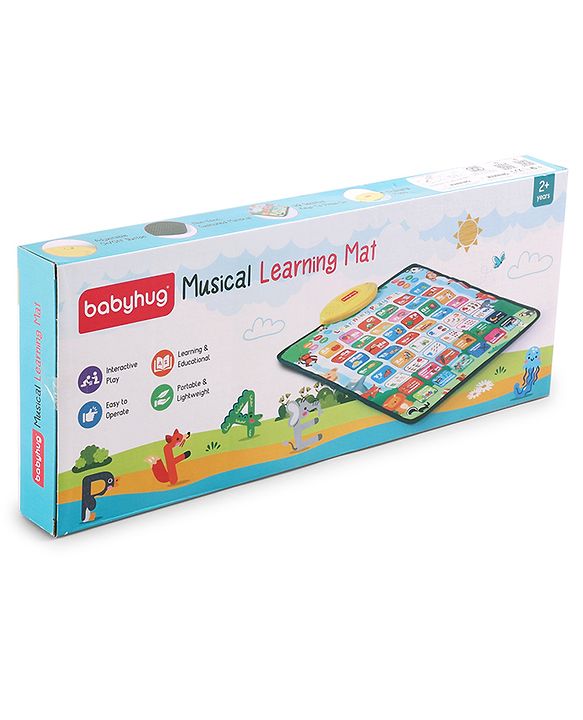 Babyhug My Body Parts Musical Learning Play Mat | 5 Modes + Read & Music Mode | Teaches Body Parts with English & Hindi Words, Quiz & Spelling | Activity Mat for Kids