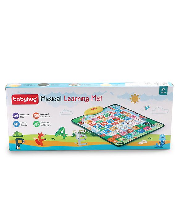Babyhug My Body Parts Musical Learning Play Mat | 5 Modes + Read & Music Mode | Teaches Body Parts with English & Hindi Words, Quiz & Spelling | Activity Mat for Kids