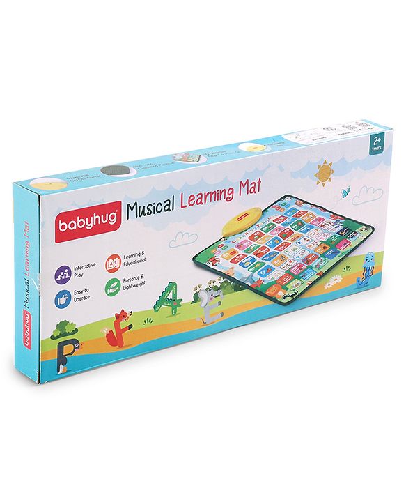 Babyhug Animals & Birds Musical Learning Play Mat | 5 Modes  English & Hindi Words, Quiz, Spelling, Music, Read Mode | Early Learning Activity Mat for Kids & Toddlers