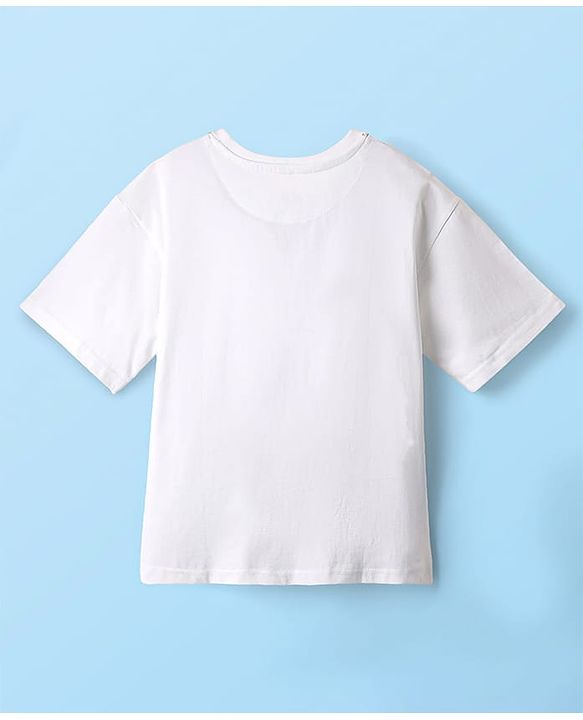 Pine Kids Marvel Single Jersey Knit Half Sleeves Drop Shoulder T-Shirt With Spider-Man Graphics - White