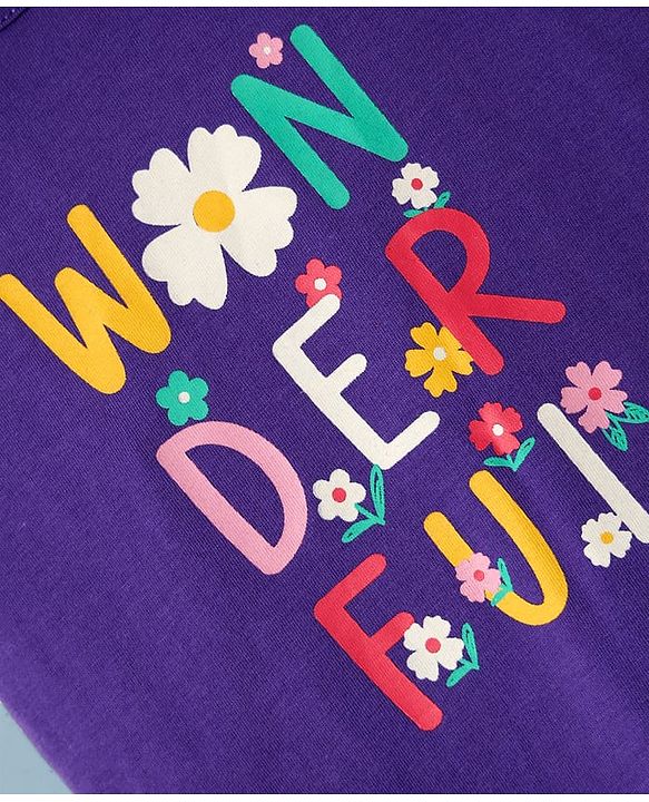 Babyhug Cotton Knit Half Sleeves T-Shirts With Tropical Print  Pack Of 3 -Purple &  Pink