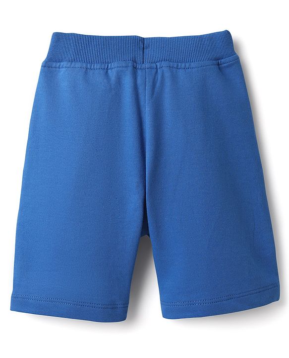 Babyhug Single Jersey Knit Sleeveless T-Shirt & Shorts with Leaf Print - Blue