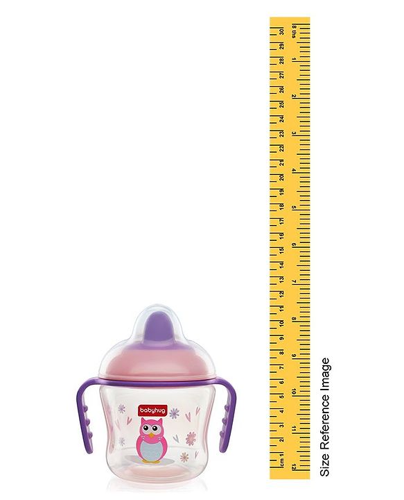Babyhug Hard Spout Baby Sipper Cup with Anti-Spill Design, Pink & Purple-150 ml | BPA Free | Twin Handle | Lightweight