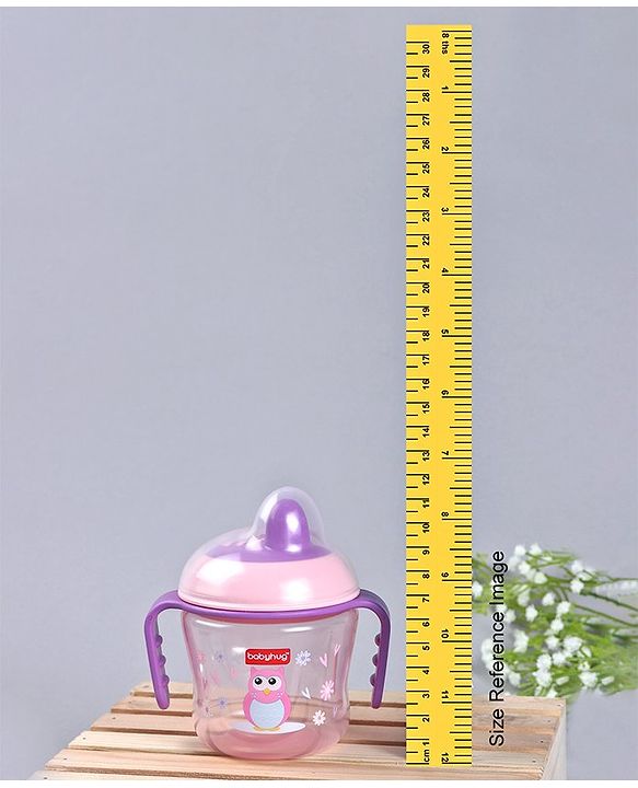 Babyhug Hard Spout Baby Sipper Cup with Anti-Spill Design, Pink & Purple-150 ml | BPA Free | Twin Handle | Lightweight