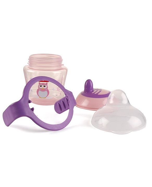 Babyhug Hard Spout Baby Sipper Cup with Anti-Spill Design, Pink & Purple-150 ml | BPA Free | Twin Handle | Lightweight