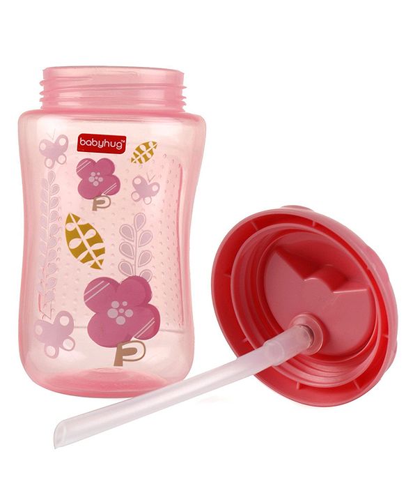 Babyhug Swipey Straw Sipper Pink - 300 ml