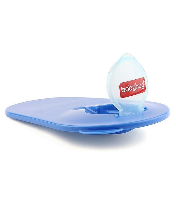 Babyhug Compartment Feeding Bowl With Lid & Spoon Blue - 220 ml