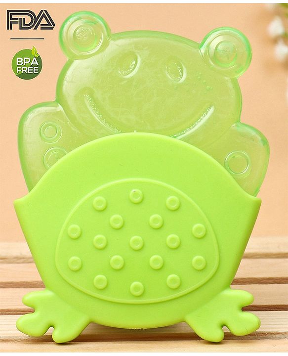 Babyhug Froggy Water Filled Teether With Holder - Dark Green