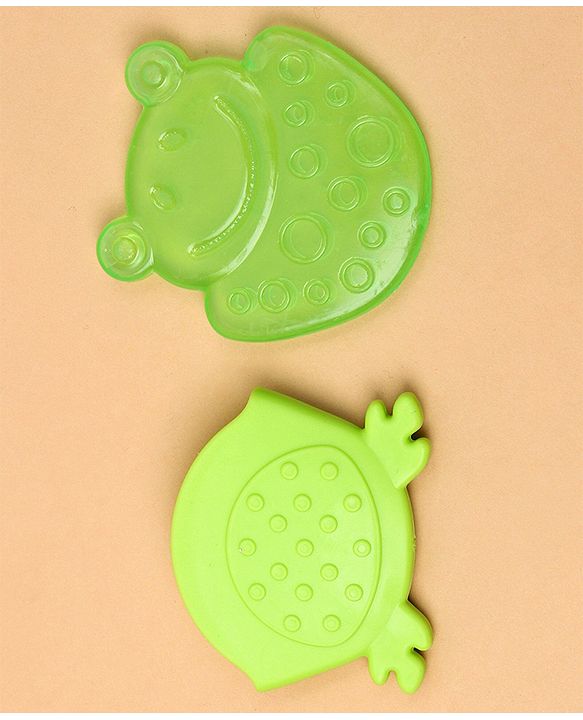 Babyhug Froggy Water Filled Teether With Holder - Dark Green