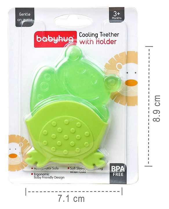 Babyhug Froggy Water Filled Teether With Holder - Dark Green