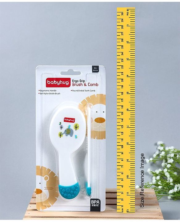 Babyhug Ergo Grip  Hair Brush & Comb Grooming Set - Blue