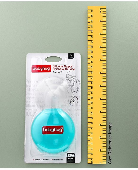 Babyhug Silicone Nipple Shield With Case Pack of 2 - Turquoise