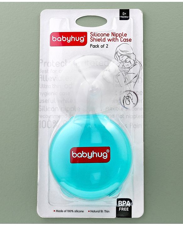 Babyhug Silicone Nipple Shield With Case Pack of 2 - Turquoise