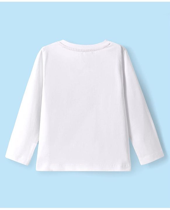Babyhug Disney Single Jersey Knit Full Sleeves Night Suit with Marie Graphics - White & Pink