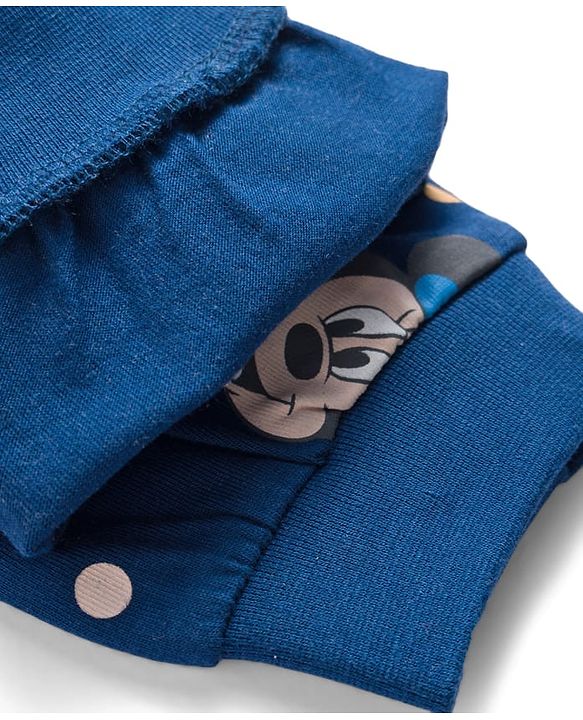 Babyhug Disney Single Jersey Knit Full Sleeves Night Suit With Minnie Mouse Family Graphics - Pink & Navy Blue