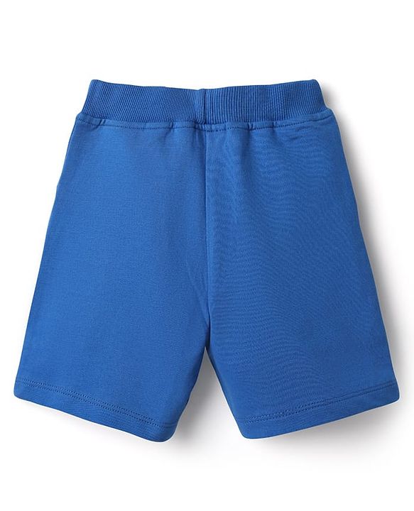 Babyhug Single Jersey Knit Sleeveless T-Shirt & Shorts with Leaf Print - Blue