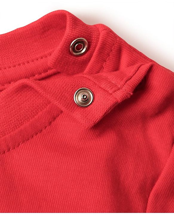 Babyhug Cotton Knit Half Sleeves T-Shirt with Dino Print - Red