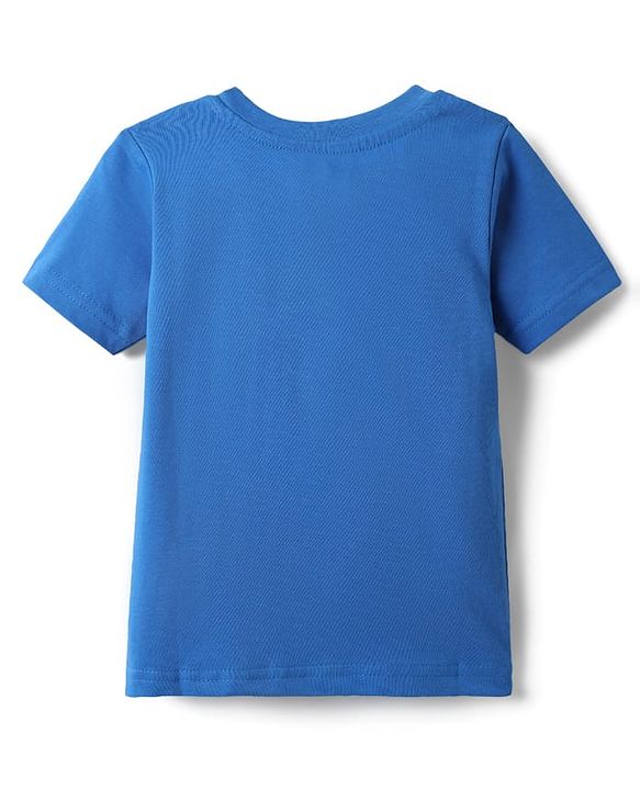 Babyhug Cotton Knit Half Sleeves T-Shirt With Animal Print - Blue