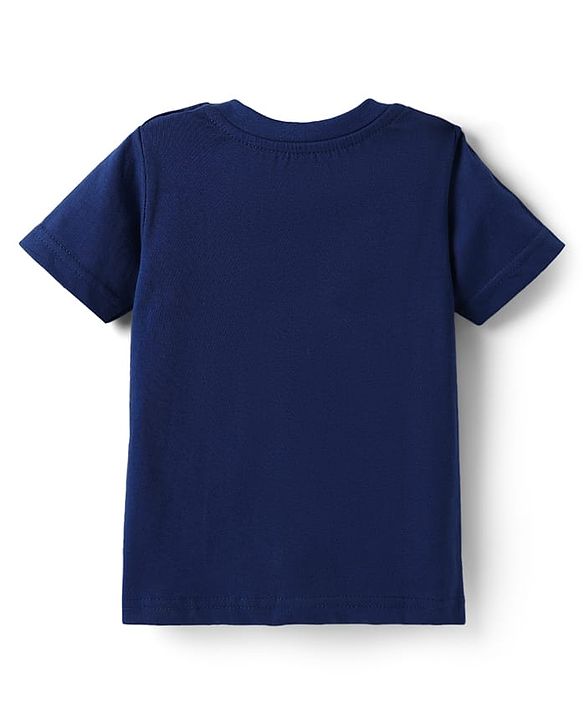 Babyhug Cotton Knit Half Sleeves T-Shirt With Beach Theme Print Pack Of 3 - Light Blue & Navy Blue