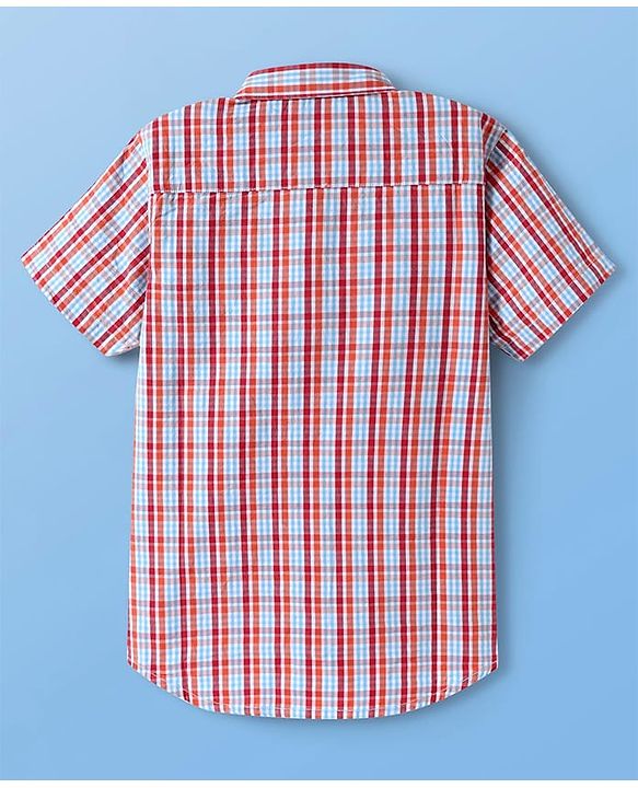 Pine Kids Cotton Woven Half Sleeves Checks Shirt With T Shirt - Multicolour