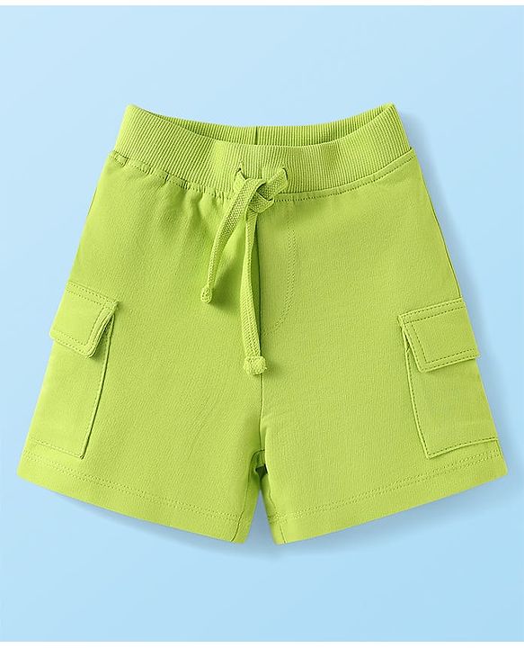 Babyhug Single Jersey Knit Sleeveless Tank T-Shirt & Shorts Set Tropical Theme Print- White Blue & Green