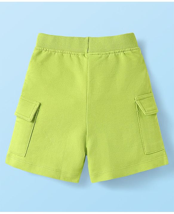 Babyhug Single Jersey Knit Sleeveless Tank T-Shirt & Shorts Set Tropical Theme Print- White Blue & Green