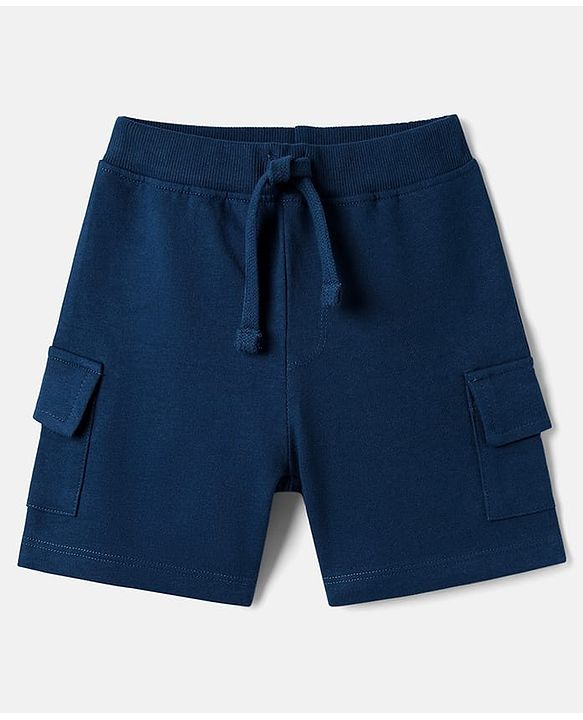 Babyhug Single Jersey Knit Half Sleeves Shirt & Shorts Set with Tiger  Print - Navy Blue & Light Blue