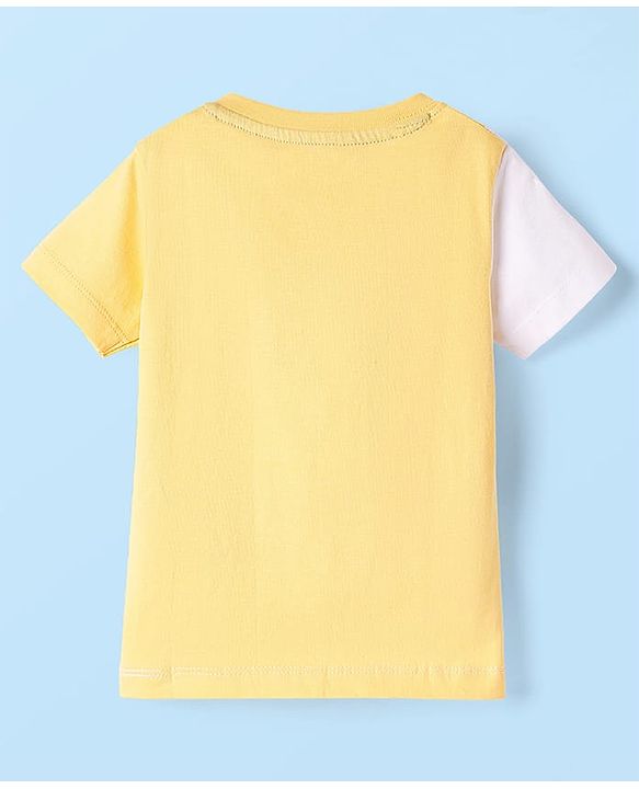 Babyhug 100% Cotton Knit Half Sleeves Croc Printed Cut & Sew T-Shirt & Short Set - Blue & Yellow