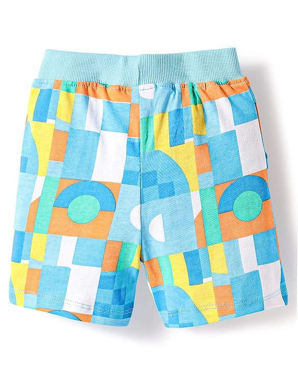 Babyhug Single Jersey Knit Sleeveless Printed Tank T-Shirt & Shorts Co-Ord Set - Multicolor