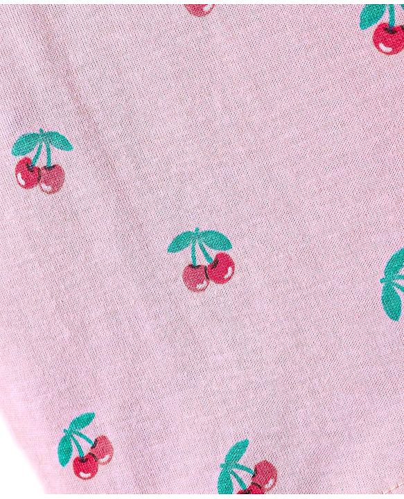 Babyhug Cotton Knit Half Sleeves Co-ords Shorts Night Wear With Fruit Print Pack Of 2 - Purple & Pink