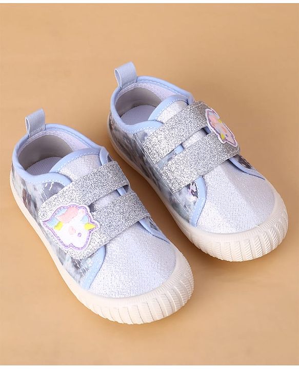 Cute Walk by Babyhug Velcro Closure Casual Shoes with Glitter Print - Silver