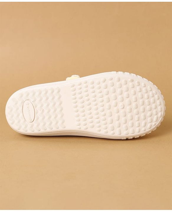 Cute Walk by Babyhug Velcro Closure Casual Shoes with Floral Applique - Beige
