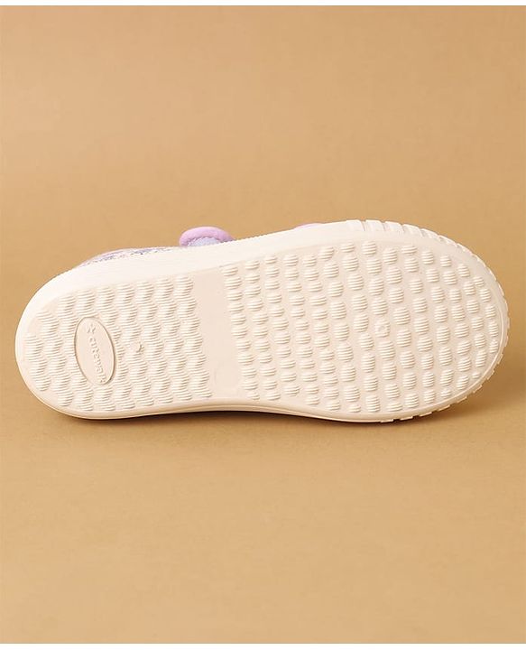 Cute Walk by Babyhug Velcro Closure Casual Shoes with Floral Print - Purple