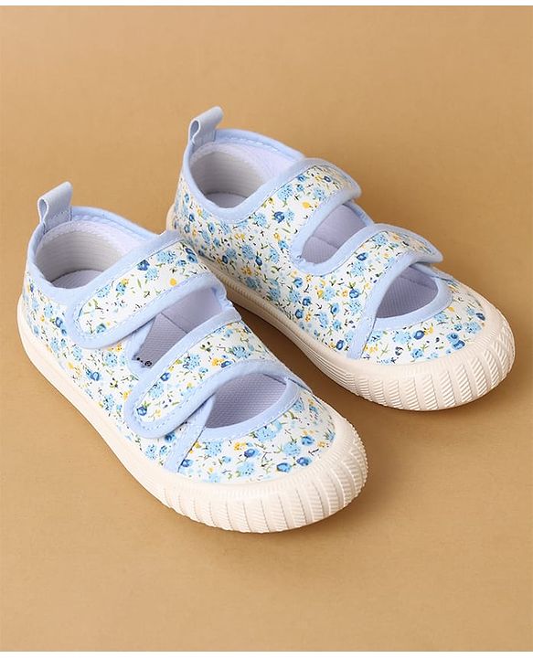 Cute Walk by Babyhug Velcro Closure Casual Shoes with Floral Print - Purple